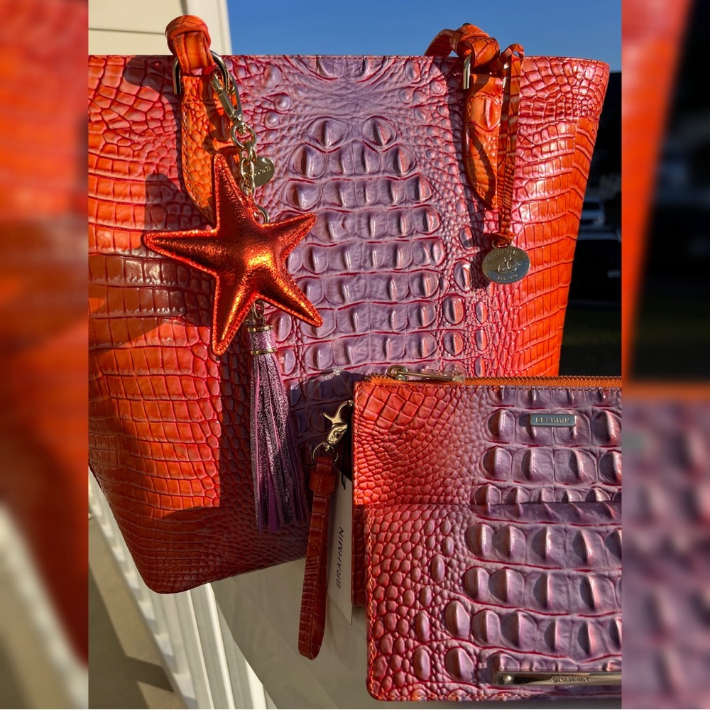 🚨SALE🚨 🧡🍹💜NWT BRAHMIN DAIQUIRI ELLEN TOTE AND ADY SET💜🍹🧡